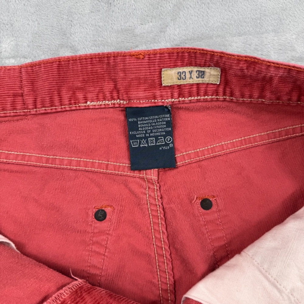 Polo Ralph Lauren Straight Pants Men's 33x32 Red Corduroy 100% Cotton - Picture 13 of 16